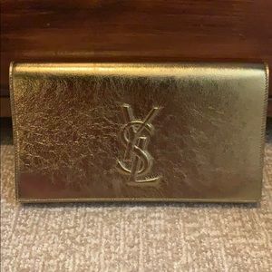 Ysl bronze gold clutch